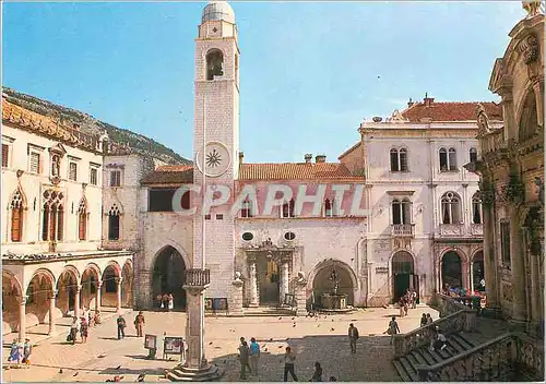 Cartes postales moderne Dubrovnik Sponza Luza la Tour d'Horloge