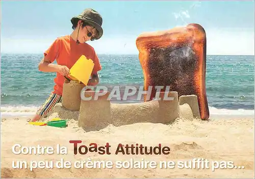 Cartes postales moderne Contre la Toast Attitude un peu de Creme Solaire ne suffit pas