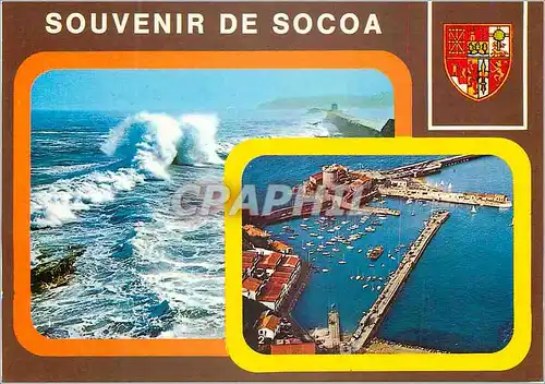Moderne Karte Socoa (Pyrenees Atlantiques) la Cote Basque Couleurs et Lumiere de France Grosses Vagues au Fort