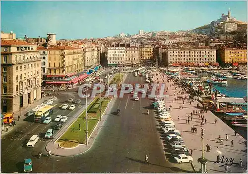 Cartes postales moderne Marseille Notre Dame de la Garde et Quai des Belges