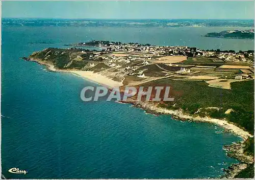 Moderne Karte Locquirec (N F) Vue Generale aerienne et la Pointe du Corbeau