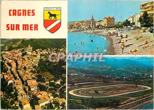 Cartes postales moderne Cagnes sur Mer Au Soleil de la Cote d'Azur Le Village domine par le Chateau des Grimaldi La Plag