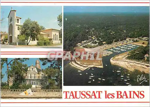 Moderne Karte Toussat les Bains Bassin d'Arcachon Le Port L'Eglise Centre de Vacances Ufoval