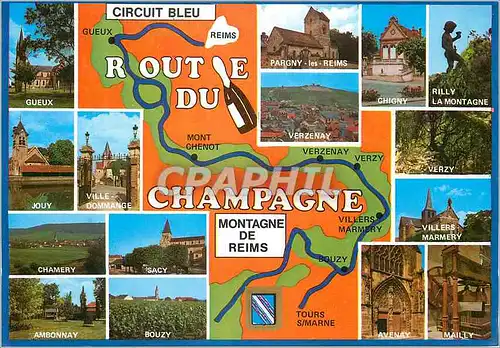 Cartes postales moderne La Montagne de Reims La Route du Champagne Couverte de Vignes et Couronnee de Bois
