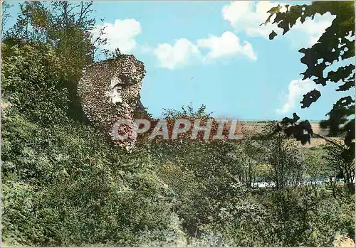 Moderne Karte Yvry la Bataille (Eure) Ruines du Chateau Fort Construit au X Siecle