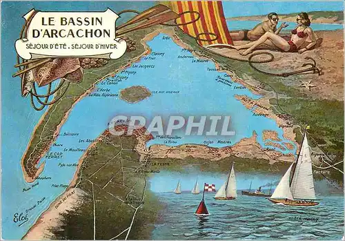 Cartes postales moderne Le Bassin d'Arcachon Sejour d'Ete Sejour d'Hiver Bateaux