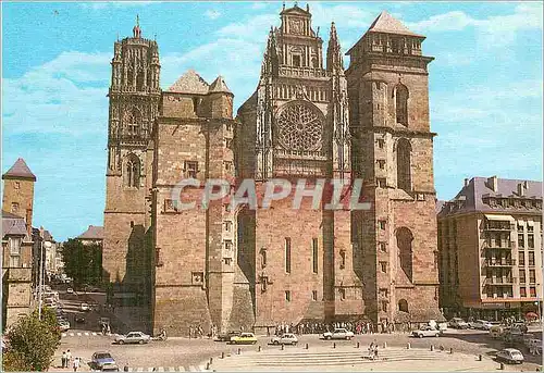Moderne Karte La Cathedrale de Rodez L'Aveyron Pittoresque Construite des 1277 en gres Rouges