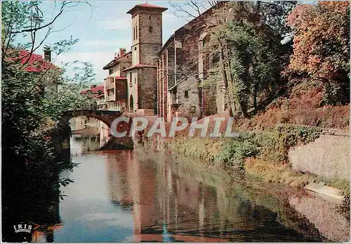 Moderne Karte St Jean Pied de Port  Reflets du Pays Basque La Nive Le Pont d'Espagne et l'Eglise