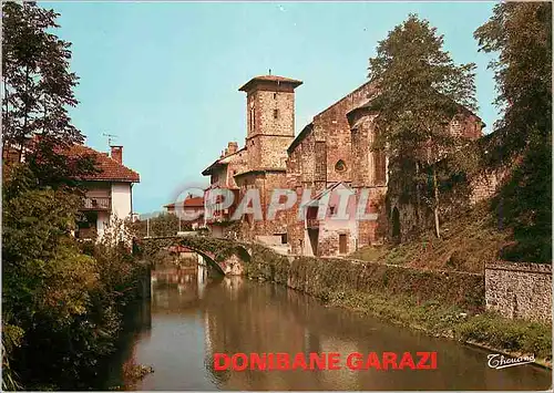 Moderne Karte St Jean Pied de Port (Pyr Atl) L'Eglise et la Nive Donibane Garazi