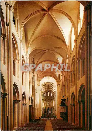 Moderne Karte Caen Abbaye aux Hommes Eglise Saint Etienne Vue Interieure de la Nef Romaine (XIe S) et du Choeu