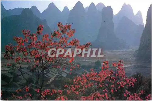 Moderne Karte Red Leaves on Perilous Peaks