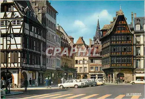 Moderne Karte Strasbourg (Bas Rhin) Place de la Cathedrale Pharmacie du Cerf (XVIe et XVIe S)