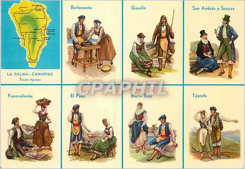 Cartes postales moderne La Palma Canarias Trajes Tipicos Folklore