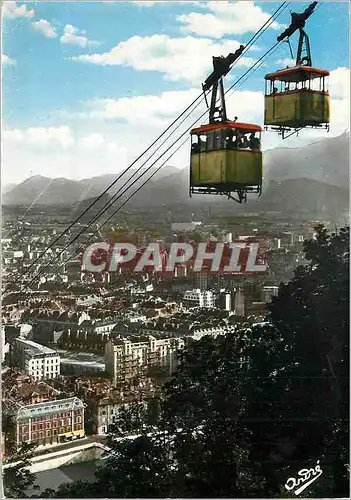 Cartes postales moderne Grenoble Les Belles Alpes Francaises Teleferique de la Bastille Croisement des deux Bannes