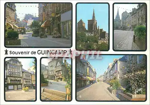 Moderne Karte Guingamp (Cotes du Nord) La Bretagne Couleurs et Lumiere de France Rue Notre Dame Basilique Notr