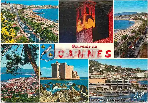 Cartes postales moderne Cannes (A M) La Cote d'Azur La Croisette et ses Palaces La Croisette et le Suquet Vue Generale