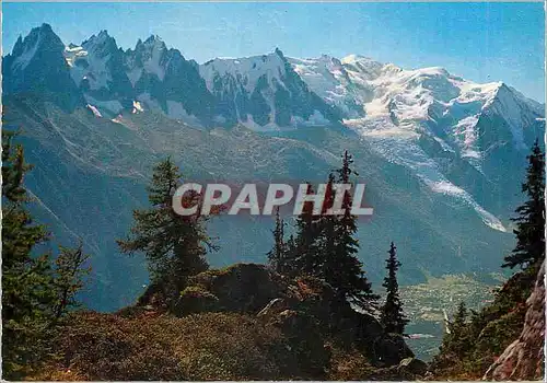 Cartes postales moderne Chamonix Mont Blanc (Hte Savoie) Panorama de la Flegere (1877m) au Fond de la Vallee Chamonix