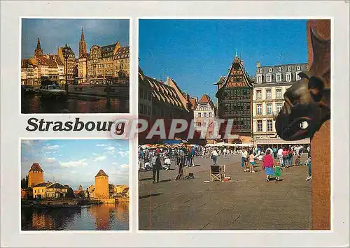 Cartes postales moderne Strasbourg (Bas Rhin) Sous l'Oeil d'un demon La Place de la Cathedrale et la Maison Kammerzel La