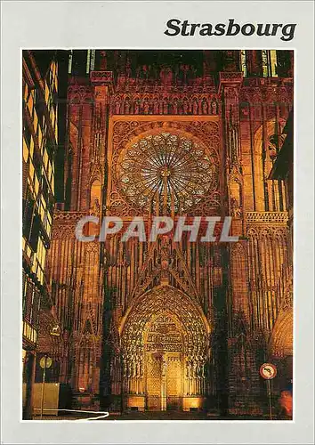 Cartes postales moderne Strasbourg (Bas Rhin) Parvis de la Cathedrale Illumine Anstrahlung des Doms