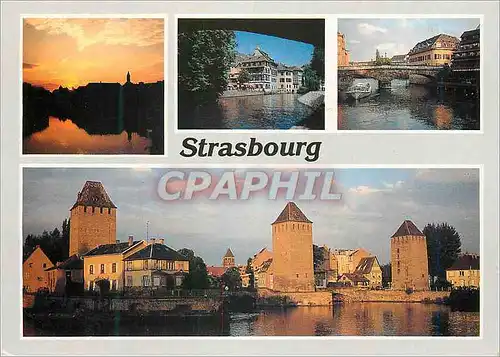 Cartes postales moderne Strasbourg (Bas Rhin) Crepuscule sur la Petite France et sur l'Ill