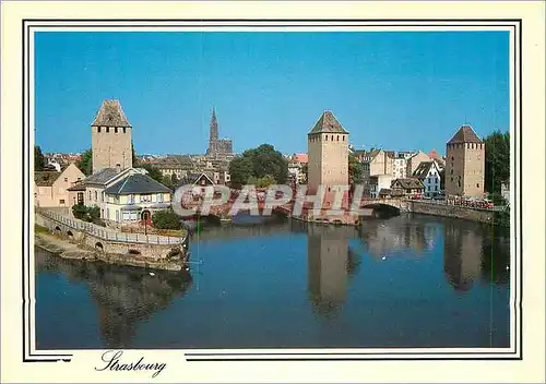 Cartes postales moderne Strasbourg (Bas Rhin) Ponts Couverts et la Cathedrale