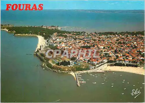 Cartes postales moderne Fouras Vue Generale de la Ville Le Port et au fond la Grande Plage et le Donjon