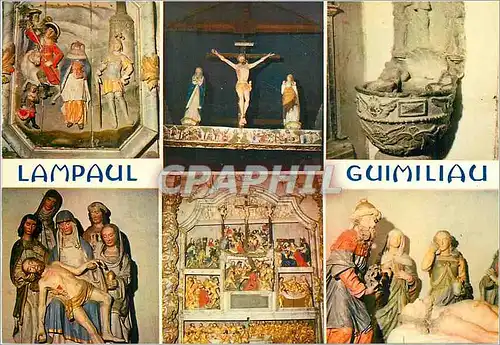 Cartes postales moderne Lampaul Guimiliau (Nord Finistere) la Bretagne en Couleurs le Martyre de Saint Miliau la Poutre