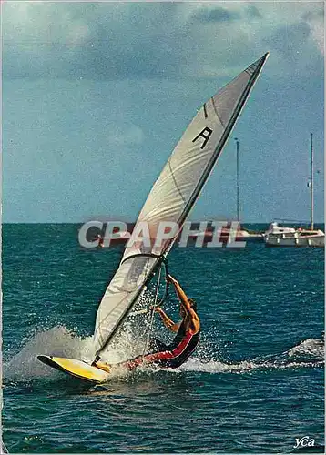 Moderne Karte La Bretagne Pittoresque Windsurfing Planche a voile Bateaux
