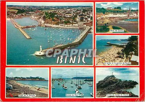 Cartes postales moderne Binic (Cotes du Nord) Plage de la Banche Quai de Courcy Entree du port