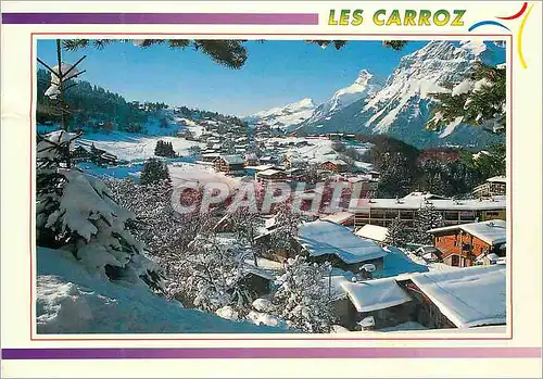Cartes postales moderne Les Carroz Hte Savoie (alt 1140 m) Le Grand Massif Vue Partielle La Pointe Percee 2752 m et la P