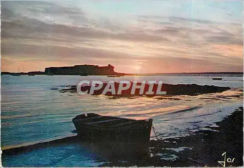Cartes postales moderne Coucher de Soleil sur la Cote Bretonne (Fort Bloque) la Bretagne en Couleur Bateaux