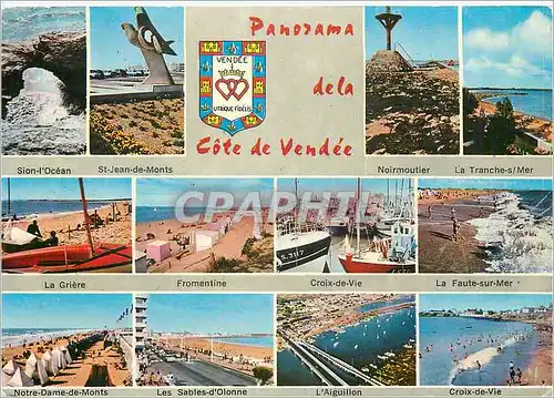 Cartes postales moderne St Jean de Monts Noirmoutier Panorama de la Cote de Vendee Sion l'Ocean La Tranche s Mer