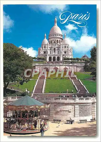 Moderne Karte Paris le Sacre Coeur