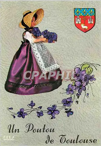 Cartes postales moderne Un Poutou de Toulouse Poupee Toulousaine