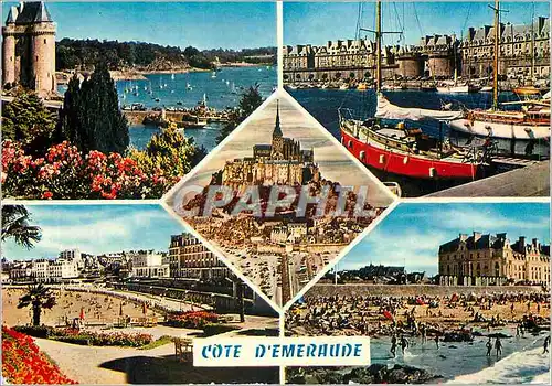 Cartes postales moderne Cote d'Emeraude St Servant St Malo Le Mont St Michel Dinard Parame Bateaux