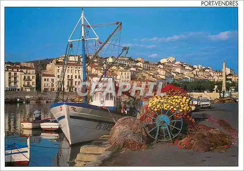 Cartes postales moderne Port Vendres (P O) le Port de Peche Message du Sud le Jour se leve a peine sur le Port Endormi B