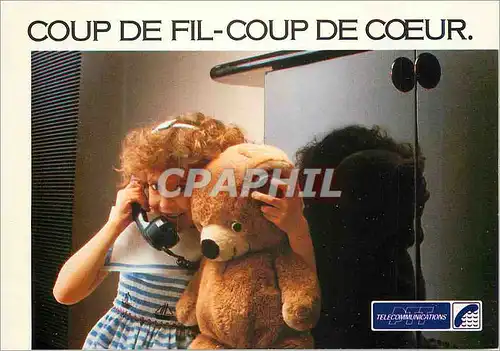 Cartes postales moderne Coup de Fil Coup de C�ur PTT Telephone Enfant Ours en peluche
