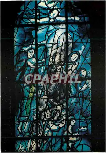Cartes postales moderne Cathedrale de Reims Vitraux de Chagall Fenetre de Gauche le Peuple en Priere