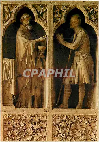 Cartes postales moderne Cathedrale de Reims (XIIIe s) Revers du Grand Portail la Communion du Cnevalier