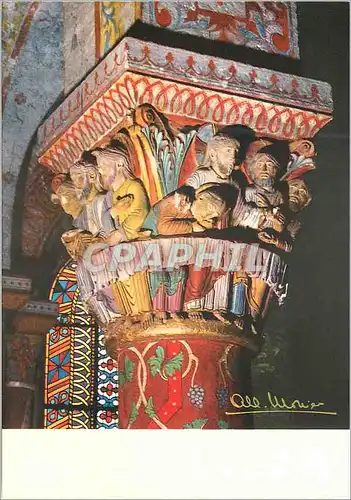 Cartes postales moderne Issoire (Puy de Dome) Eglise Saint Austremoine (XIIe s) Chapiteau de la Cene le Christ St Jean e