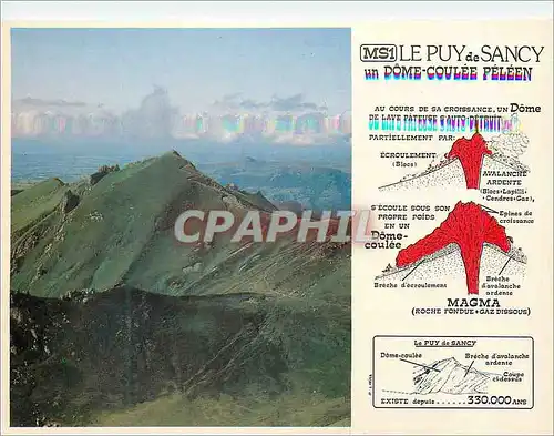 Moderne Karte Le Puy de Sancy un Dome Coulee Peleen Image d'Auvergne Point Culminant du Massif Central Volcan