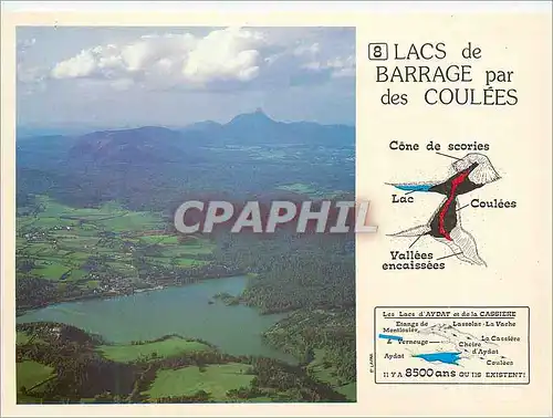 Cartes postales moderne Le Lac d'Aydat Image d'Auvergne Lacsde Barrage par des Coulees Volcan