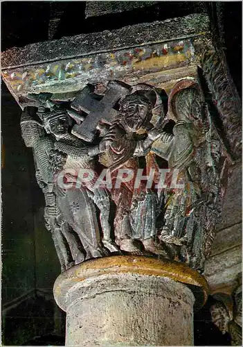 Cartes postales moderne Saint Nectaire L'Eglise (Monument Historique du XIIe Siecle) Chapiteaux du Choeur Portement de C