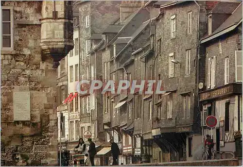 Moderne Karte Honfleur (Calvados) Cote Normande Face a la Mer sur le Mer de la Lieutenance