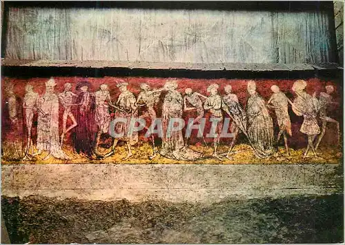 Moderne Karte La Chaise Dieu (Hte Loire) la Danse Macabre Peinture Murale du XVe s