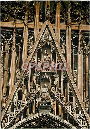 Cartes postales moderne Cathedrale de Strasbourg Gable du Portail Central (fin du XIIIe s)