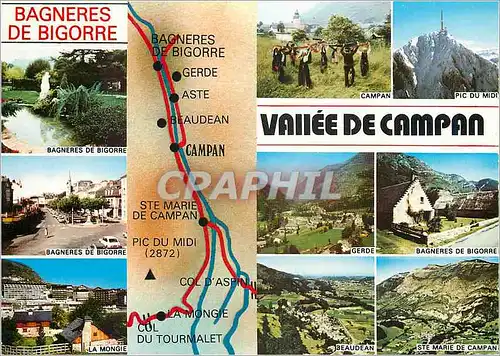 Moderne Karte Bagneres de Bigorre (Htes Pyr) Vallee de Campan Bagneres de Bigorre Folklore