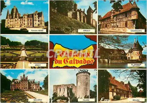 Cartes postales moderne Chateaux et Manoirs du Calvados Fontaine Henry Creully Coupesarte Brecy Balleroy Falaise