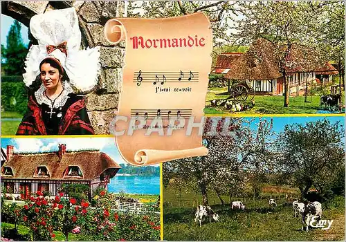Cartes postales moderne Ma Normandie quand Tout Renait a l'Esperance Vache Folklore