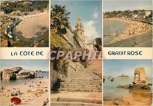Cartes postales moderne La Cote de Granit Rose la Bretagne en Couleurs les Escaliers de Brelevenez les Plages de Trebeur